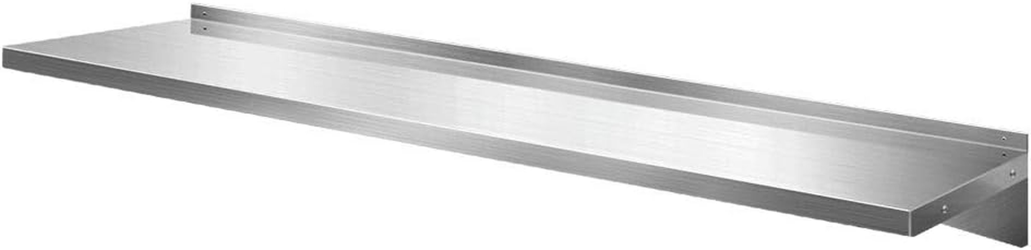 Cefito Stainless Steel Wall Shelf, 180 X 30Cm Floating Kitchen Shelves Wall-Mounted Shelving Display Rack Hanging Organizer Storage for Home, Rectangle 1.2Mm Thickness Rustproof Silver image number 5