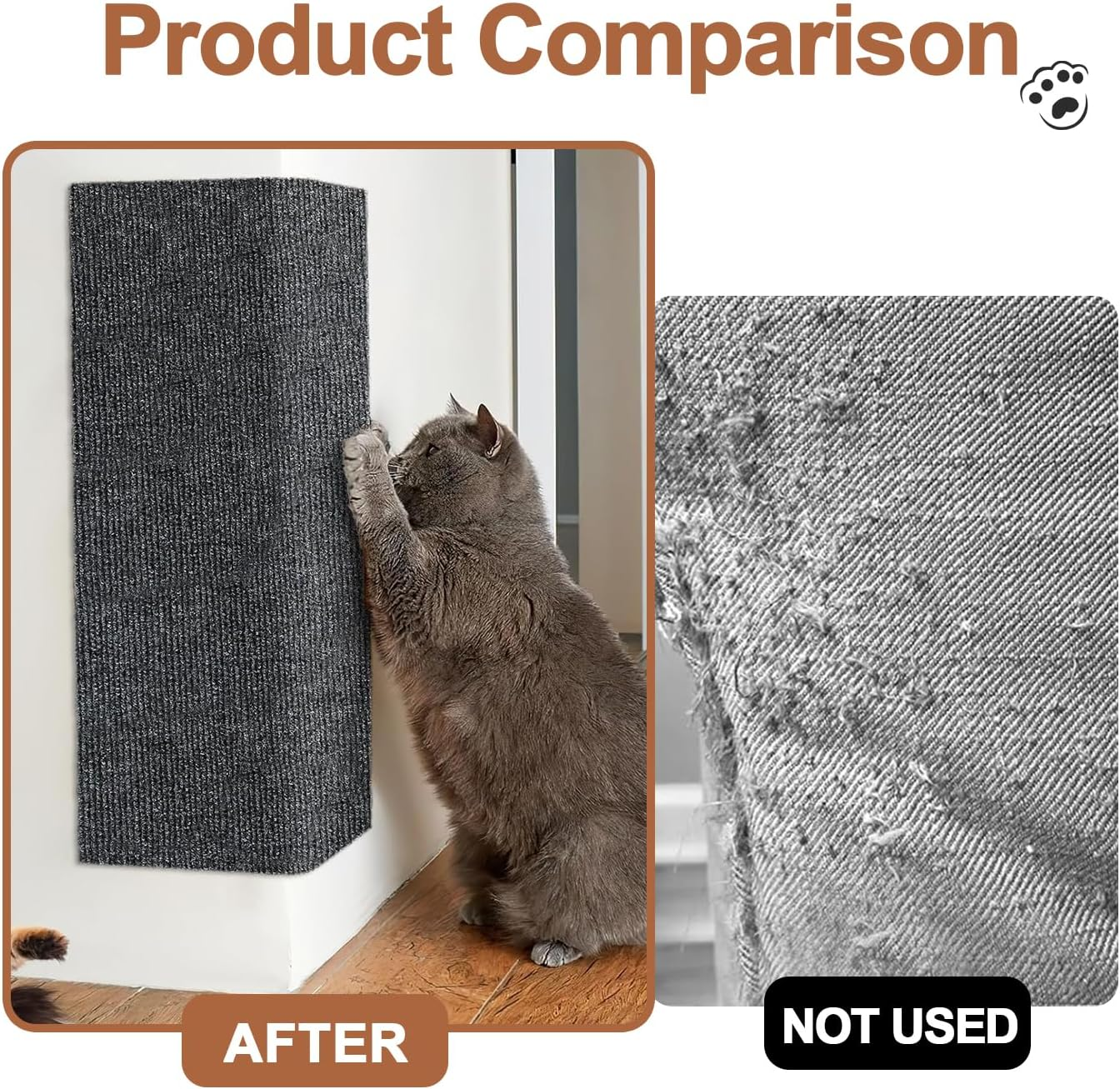 Self-Adhesive Cat Scratching Mat, 200 Cm X 60 Cm, Cut to Size, Cat Scratch Protection, for Sofa Furniture Doors, to Prevent Cat Scratches and Protect Carpets and Walls (Light Grey) image number 2