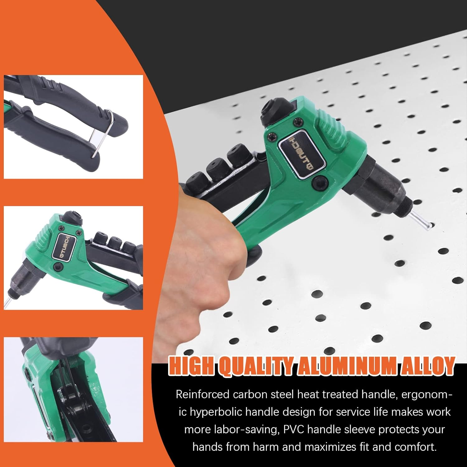 Tanstic 121Pcs 8&rdquo; Rivet Gun with Aluminum Rivets Assortment Kit, Rivet Gun Kit, M2.4 M3.2 M4 M4.8 Blind Rivets Pop Rivets with Storage Case image number 5