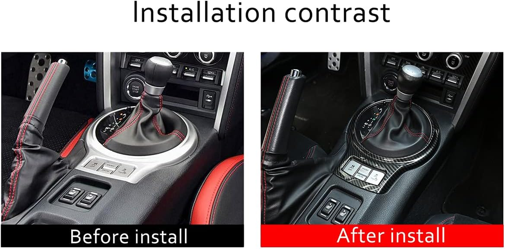 Car Interior Gear Shift Frame Trim Sticker for Subaru BRZ Toyota 86 2013-2020 Accessories (Carbon Fiber) image number 2