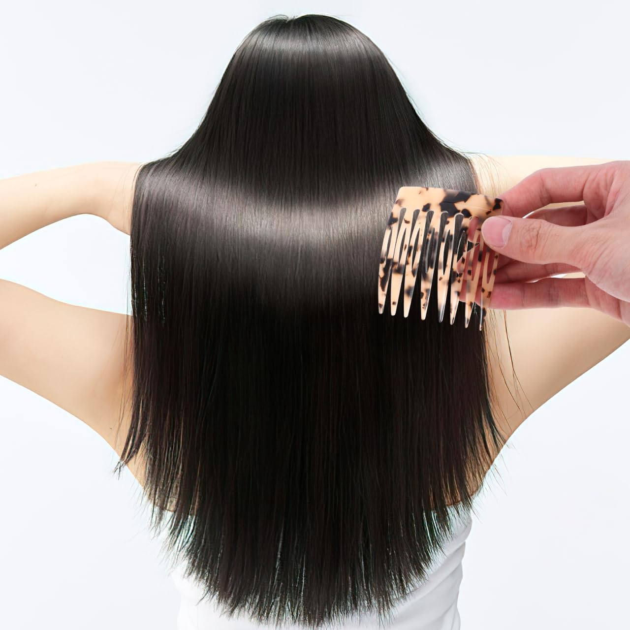 FRCOLOR Hair Side Comb for Women Lightweight Acetate Sheet Small Hair Comb Slides Stylish Styling Accessory for Fine Thin Daily Wear and Parties - As Shown1X2Pcs image number 6