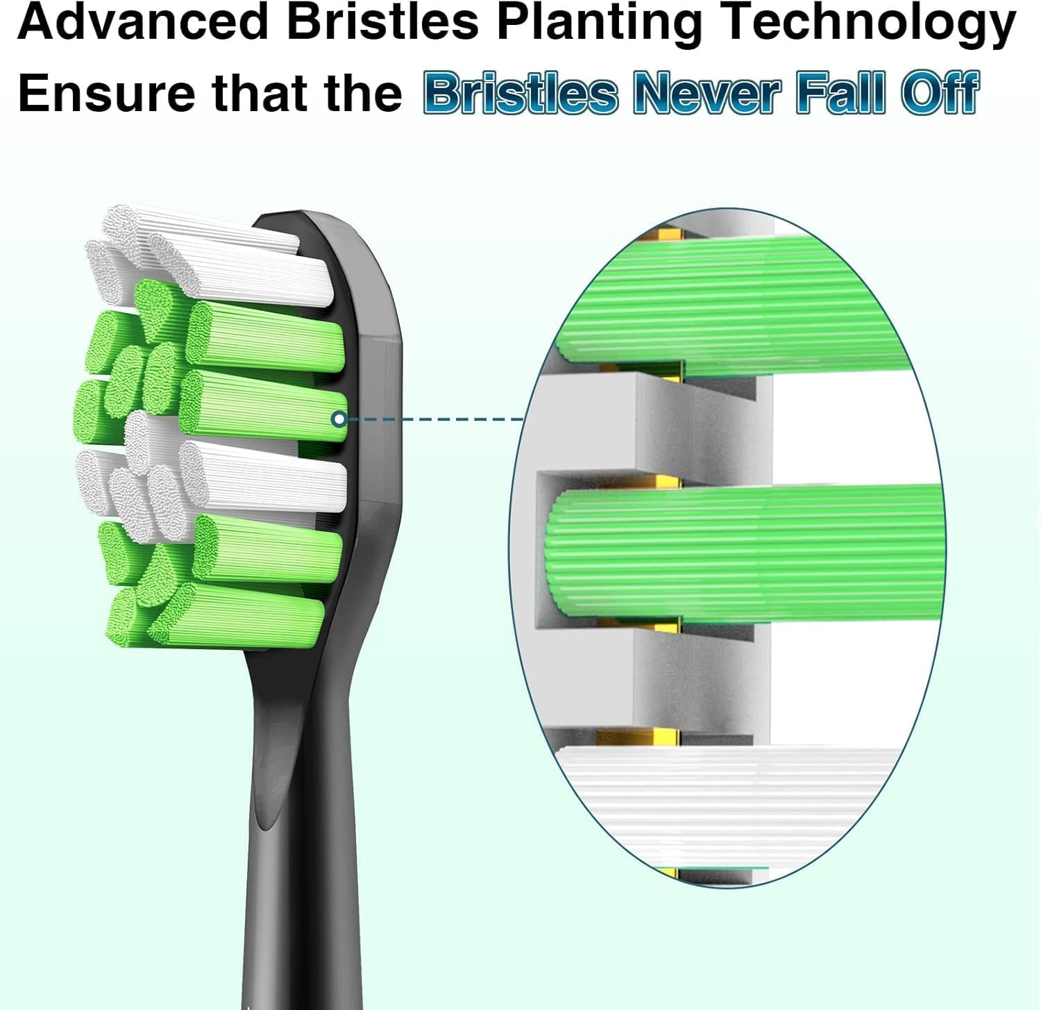 Aoremon Replacement Heads for Philips Sonicare Toothbrush Diamondclean, Black, Pack of 10 image number 4