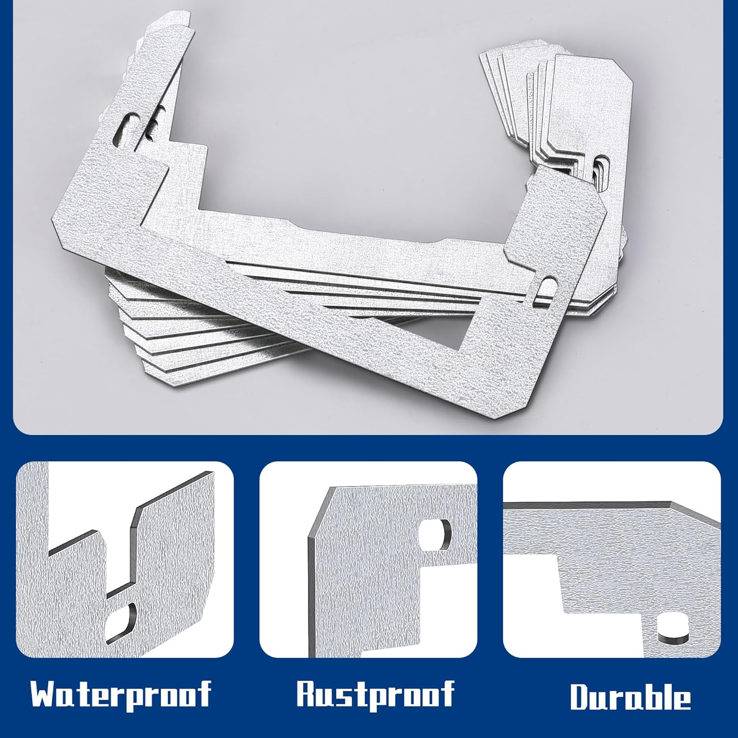 DECOHS 10 Pcs Wall Plate Spacer- Device Leveling Plates- Flush Fit Leveling Plate - 30, Silver-30Pcs image number 6