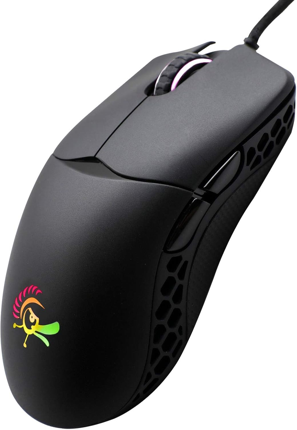 Ducky Feather Gaming Mouse for Right and Left-Handed Users - Pixart PMW3389 Optical Sensor 16000 DPI - 65 G - 7 Buttons - Flexible Cable - ARGB Gaming Lighting (Huano 50M Micro Switches, Black) image number 6