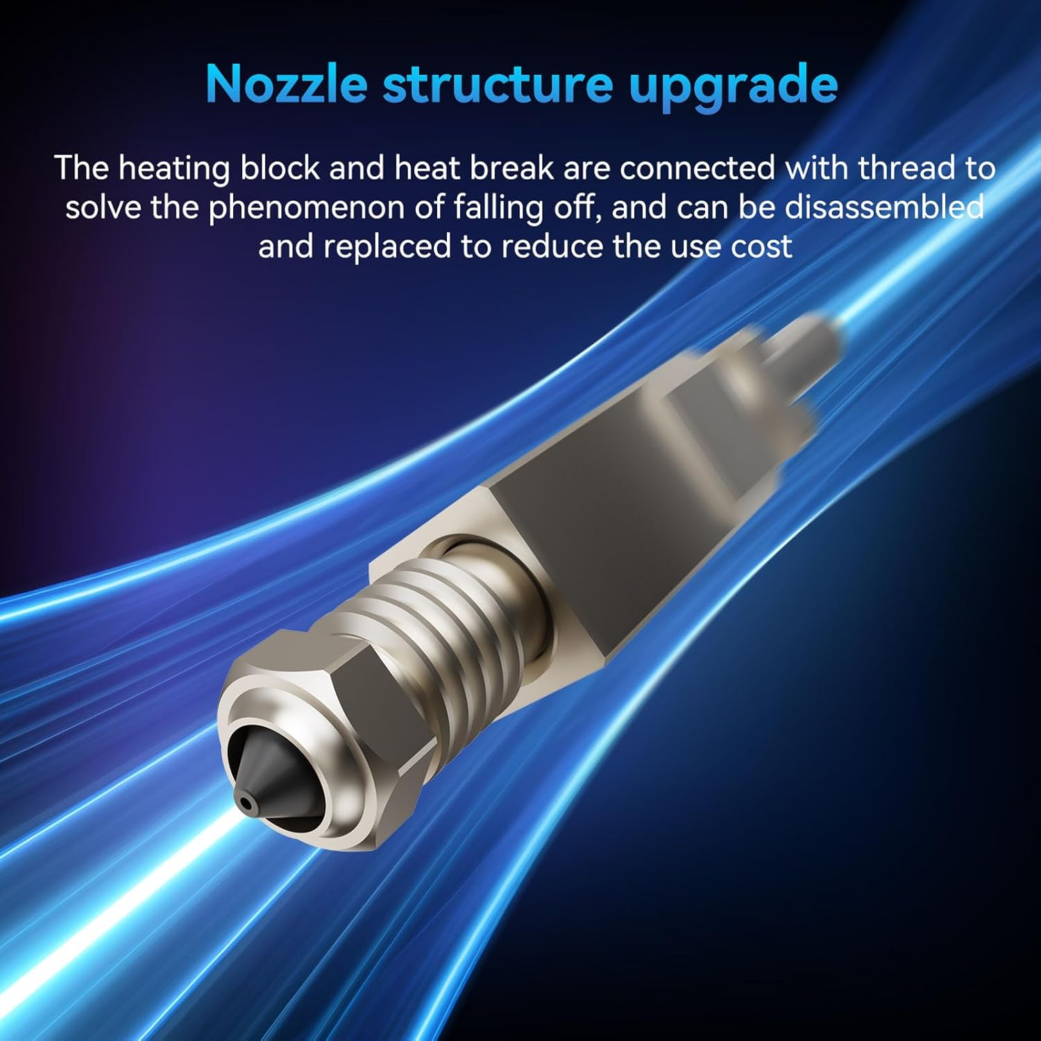 Hotend Kit for Lab P1P P1S 3D Printer, Hardened Steel Nozzle Extruder Hot End with 0.2Mm 0.4Mm Nozzle, 60W Ceramic Heater, Thermistor Wire image number 3