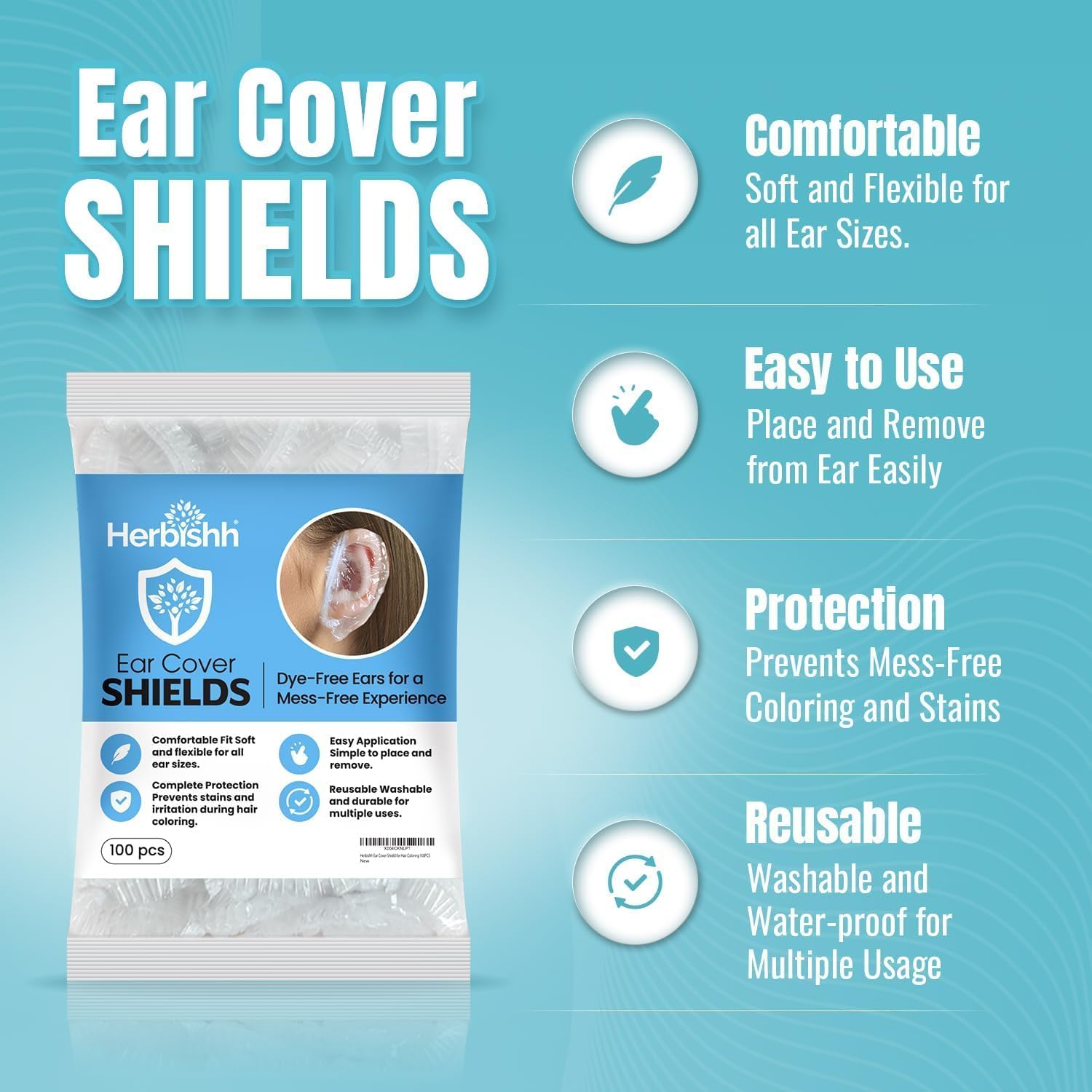 HCOL Keratin Hair Mask Copper + Ear Covers (100 Pack) + Flyaway Hair Stick | Hydration Kit