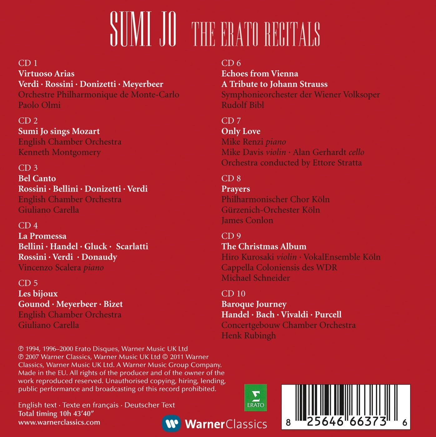 Sumi Jo Erato Recordings 10Cd Box image number 2