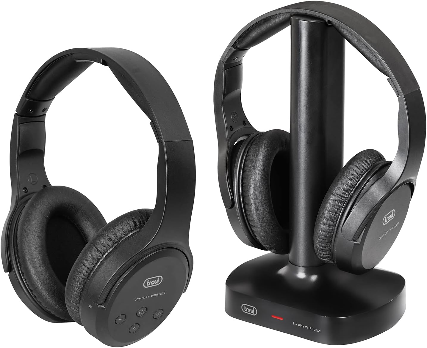 Trevi FRS 1580 TW TV Headphones Wireless Rechargeable Wireless 30 Meters Range Charging Stand Black image number 2