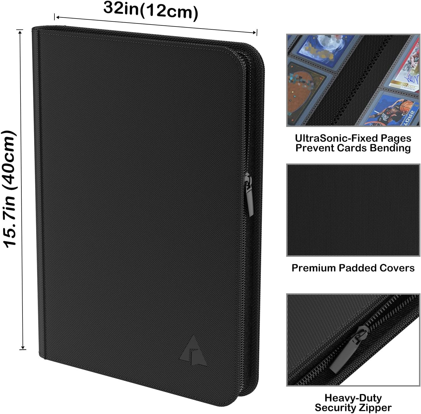 Rayvol Toploader Binder, Holds 252 Toploaders 9-Pocket Top Loader Card Storage Case, Ringless Double-Sided Pockets for Cards in 3 X 4'' Toploaders - Black image number 4