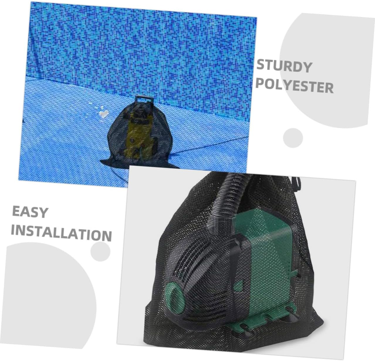 NUOBESTY Large Pump Filter Bag with Drawstring Fine Mesh for Outdoor and Aquarium Water Pump Protection to Large Aquatic Filter Mesh Bag for Precise Particle Filtration and Easy