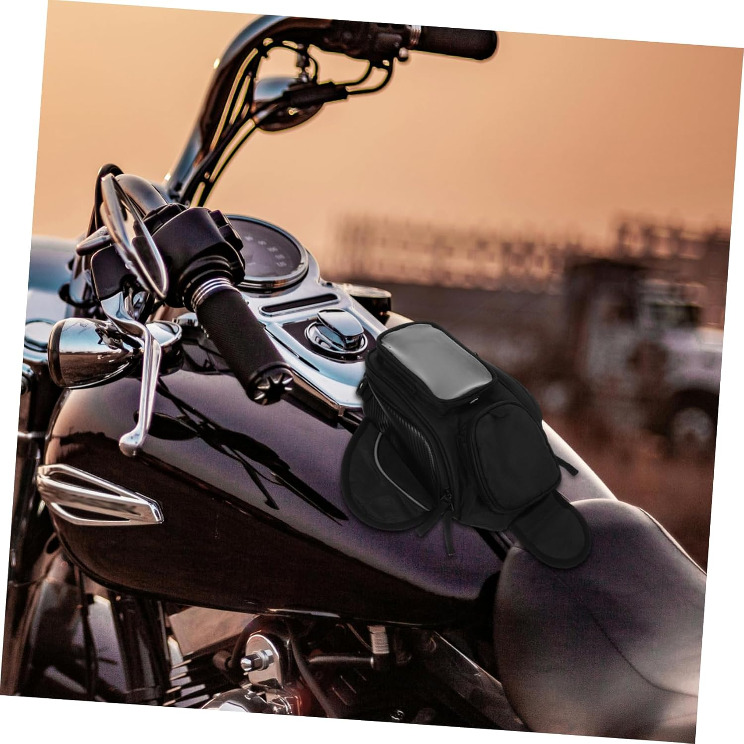 JECOMPRIS Motorcycle Tank Bag Magnetic Lock Portable Storage Bag for Motorbike Waterproof Backpack image number 4