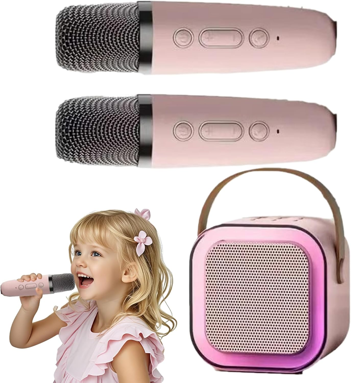 Conference Speaker and Microphone - Portable PA System Voice Amplifier Wireless Microphone and Speakers - Small Karaoke System, Guitar Amplifier for Gathering, Family - White image number 2