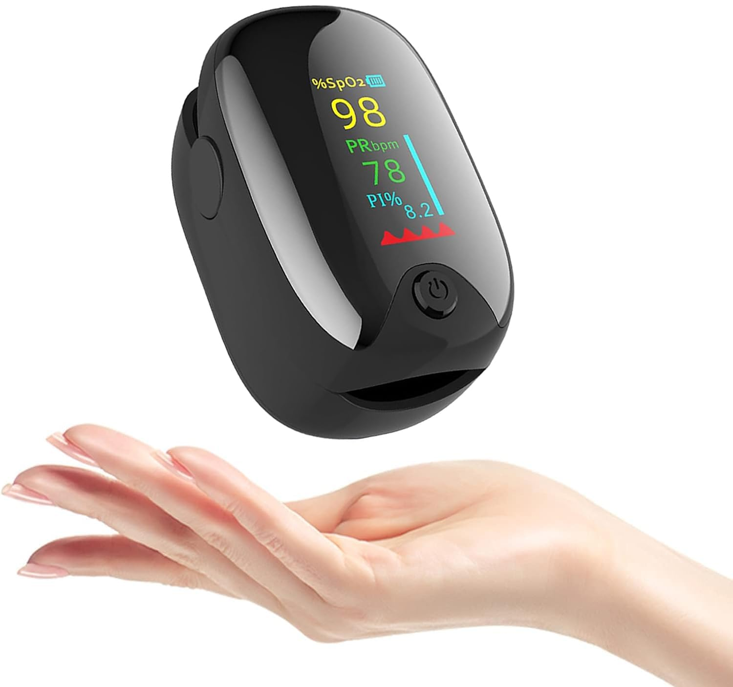 Finger Pulse Oximeter, IGGDOQI Blood Oxygen Monitor Pulse Rate Monitor with Color Screen LCD, Spo2 Reading Meter & Pulse Rate Monitor for Adult and Child (White)