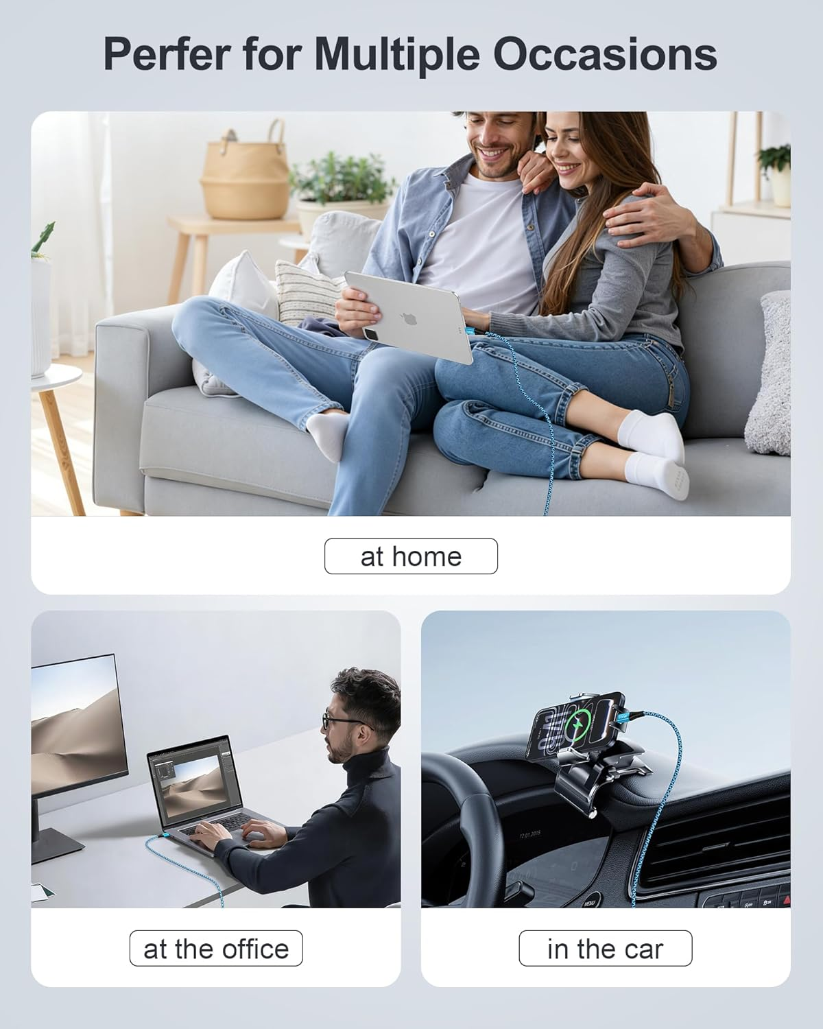 100W USB C Charger Cable, [2Pack/6Ft] PD 5A Super Fast Charging Type-C to Type-C Cable Braided USB C to C Cord for Samsung Galaxy S25 S24 S23 Ultra Z Fold7, Iphone 17 Air 16 15Pro Macbook Ipad Pro Air image number 6