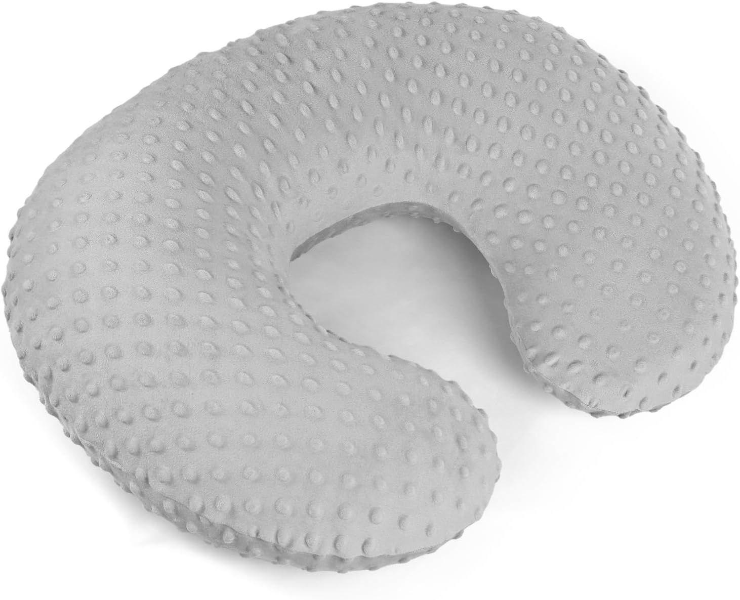 GFU Breastfeeding Pillow for Newborn with Dot Fabric Nursing Pillow Cover, Soft Comfortable Nursing Pillow for Breast Feeding and Bottle, Grey image number 5