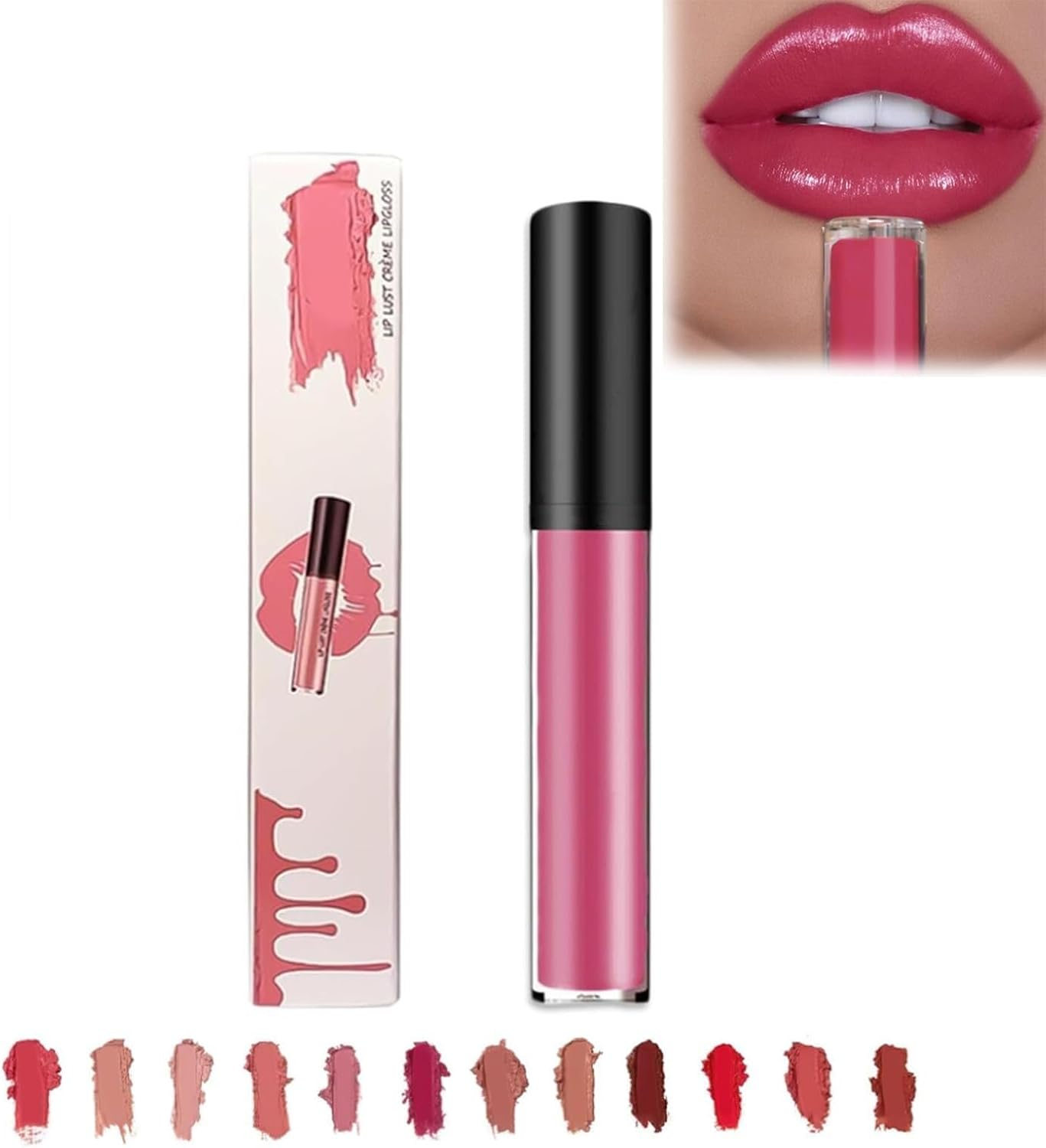 12 Colors Cream Texture Lipstick Waterproof, Long Lasting Matte Lipstick for Women (#6) image number 6