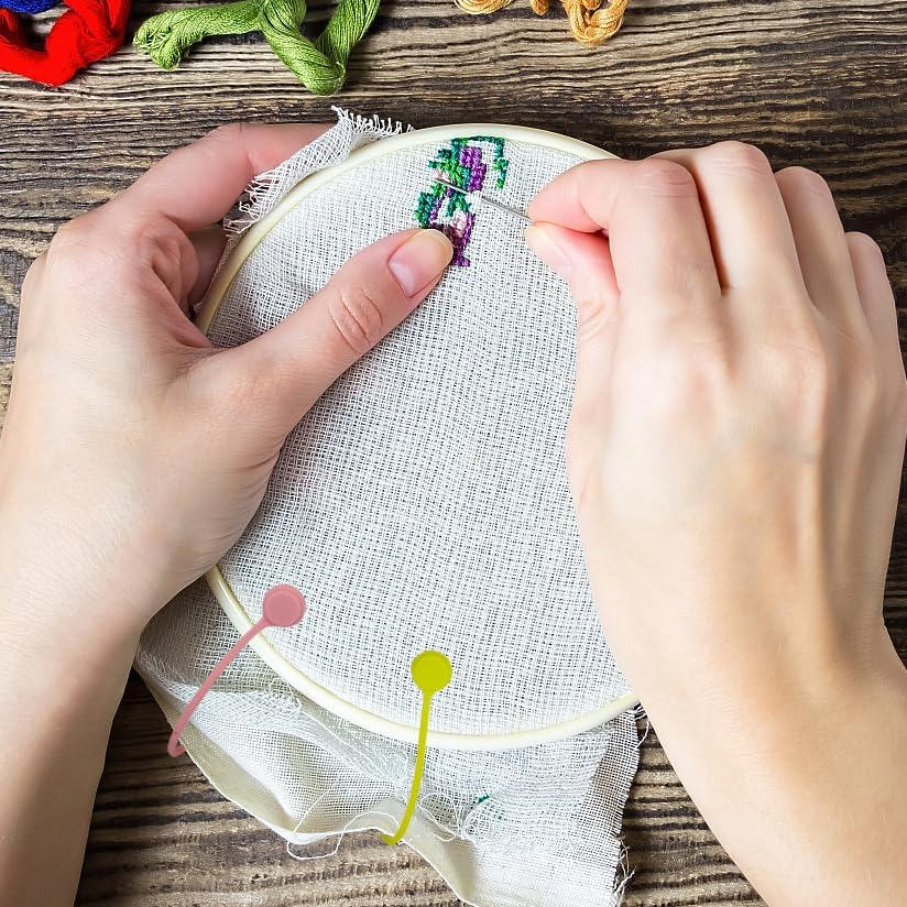 4 Pcs Needle Minders Magnetic Cross Stitch Fabric Clips, Macron Color Magnetic Needle Minder, Perfect Cross-Stitch Embroidery and Needlework Accessories, Ideal Gift for Craft Enthusiasts image number 4