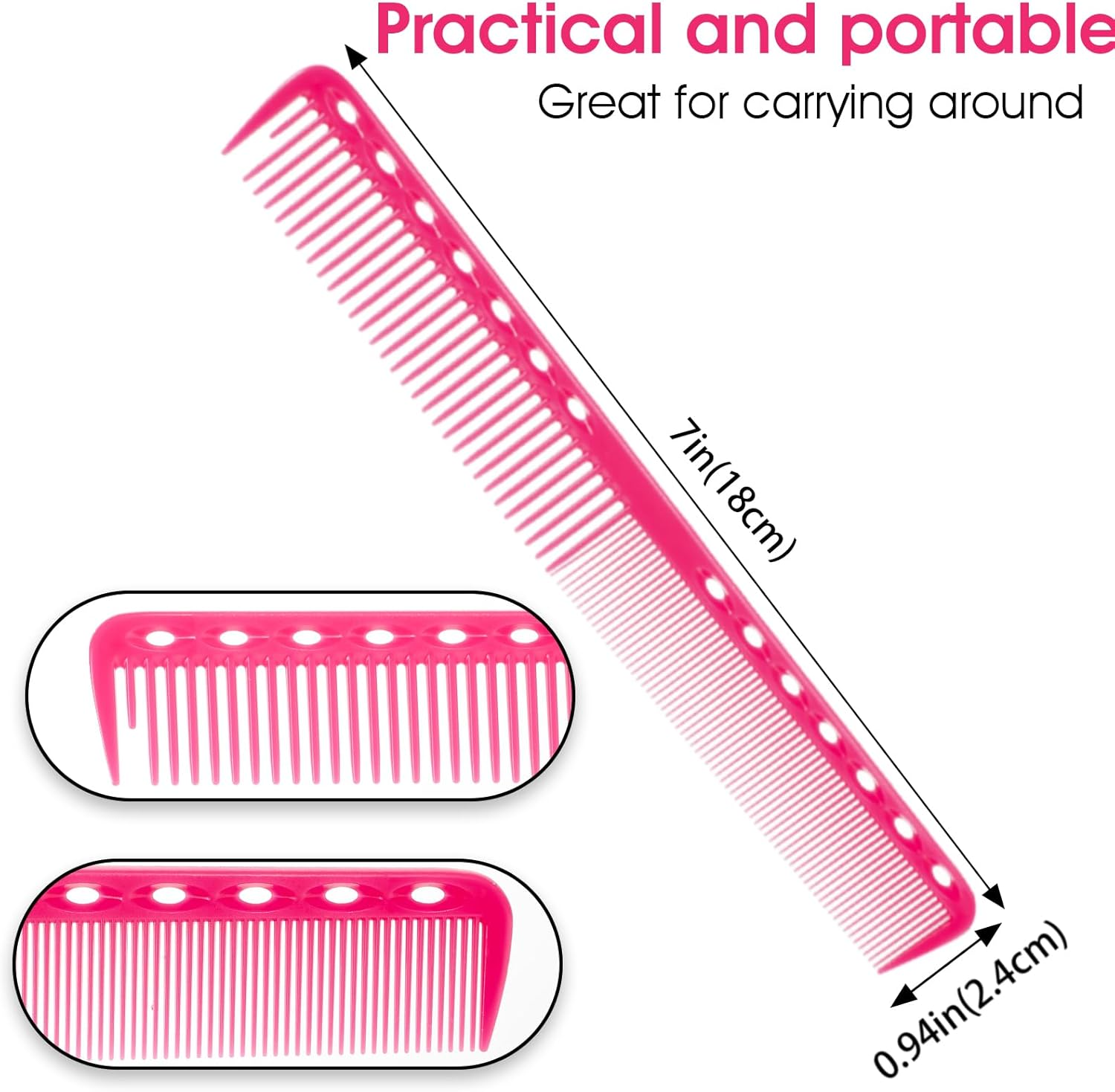 6Pcs Carbon Fine Cutting Comb, Carbon Fiber Salon Hairdressing Comb, Professional Carbons Fine Cutting Combs, Styling anti Static and Heat Resistant Tooth Hair Combs for Women Salon and Home