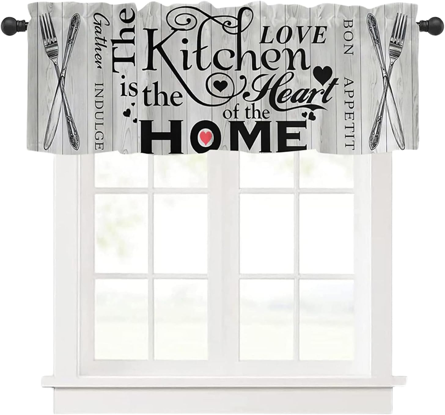 Fkereg Valance Curtains for Kitchen Windows, Small Farmhouse Kitchen Window Curtains over Sink Linen, Short Toppers Modern Cafe Curtains Rod Pocket Treatment for Bathroom Bedroom, 137X45 Cm, C