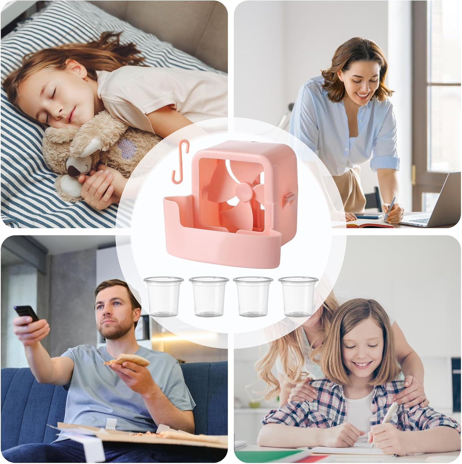 Fan Mist Cooling Adapter,Fan Cool Breeze Clip - Portable Hangable Ice Box Attachment Accessories Cooler for Festival Terrace Alley Balcony image number 3