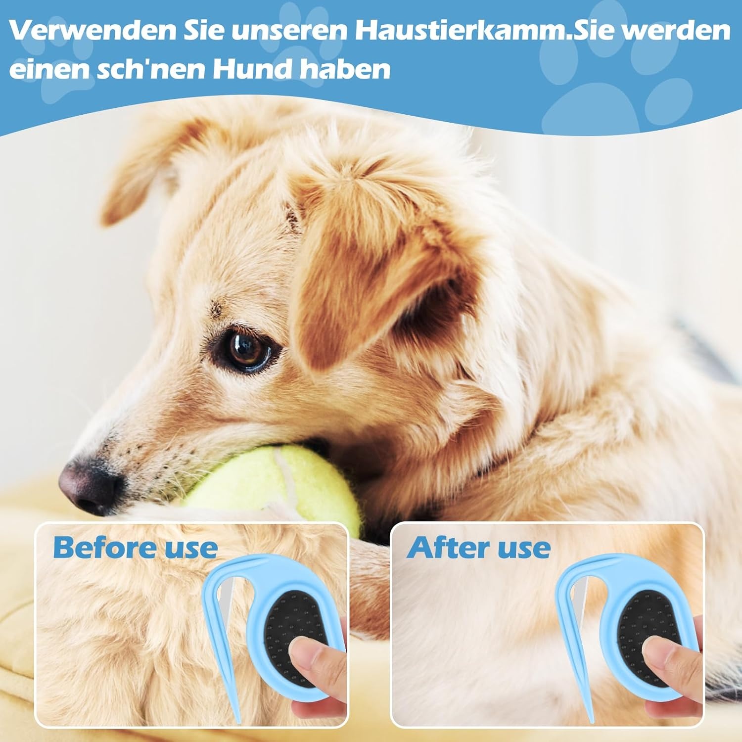 Pack of 2 Knot Comb Beauty Tools Pet, Detangling Knife Cat, Spill Hair Removal Comb for Dogs, Dog Groomer, Fur Comb for Pets, Undercoat Duster, Pet Knotting Comb image number 5