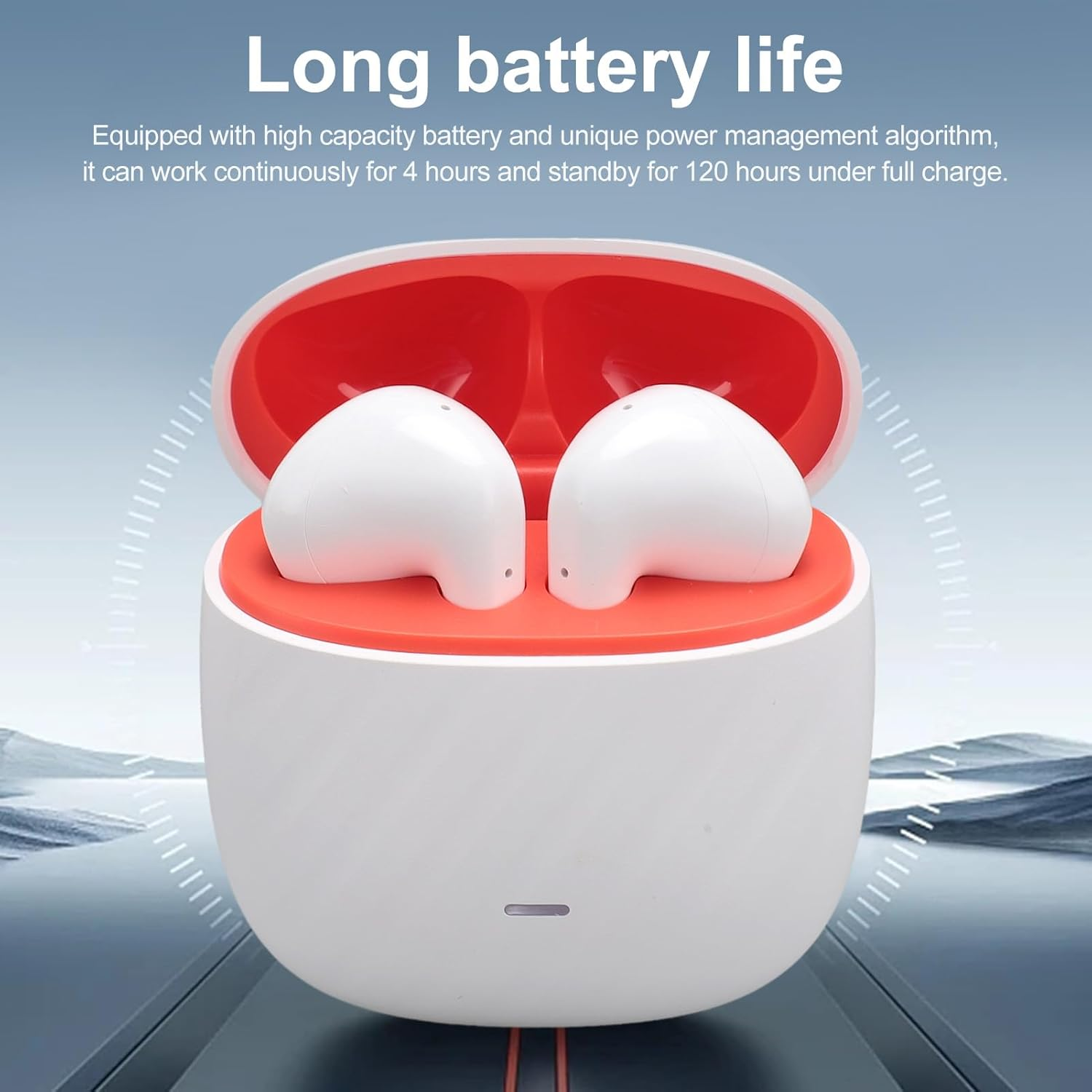 XUMIUZIY 5.3 Noise Reduction Language Translator Earbuds 84 Languages for Music Lovers Standby Time 120 Hours Life Waterproof 2 Earbuds (White) image number 2
