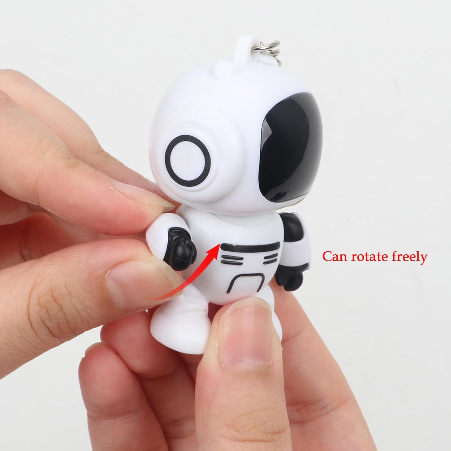 Bag Charm | Joint Movable Robot Wallet Pendant,Glowing Eyes Design Keychains for Backpacks,For Women Men Bag Schoolbag Handbag Home Car Travel - Red image number 3