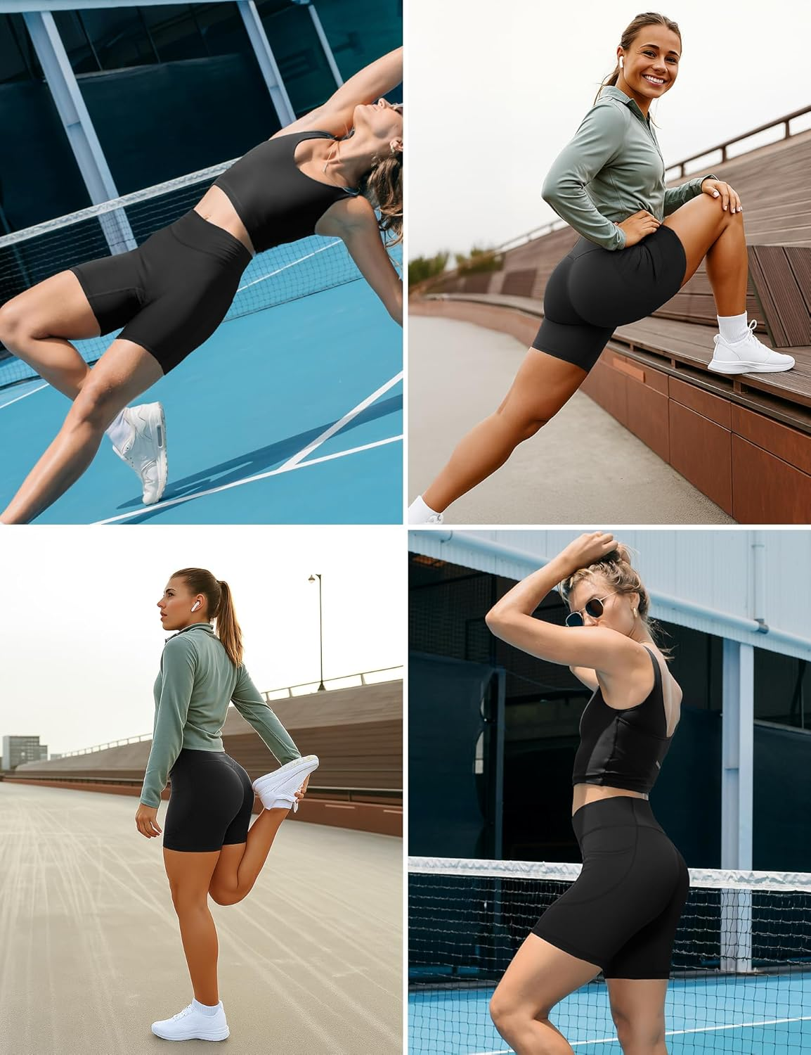 Yogaration Women&rsquo;S Seamless Yoga Shorts with 2 Side Pockets, 6'' High-Waisted for Workout, Gym,Casual Wear image number 5