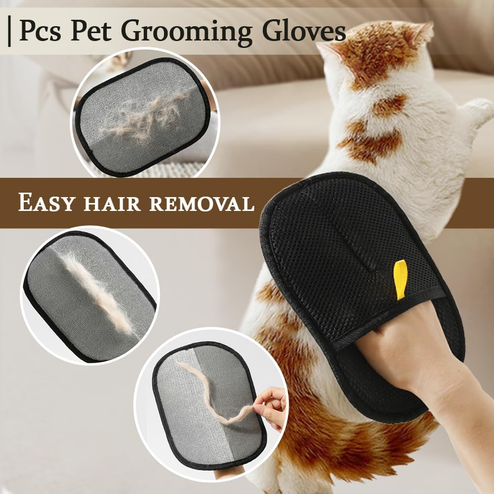 TRKETK Pet Grooming Gloves, Reusable and Versatile, Washable, Static Removal, Electrostatic Pet Hair Remover, Glove for Dog and Cat Washing, Deshedding