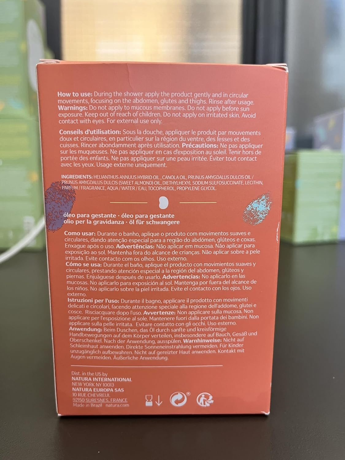 Natura - Mam&atilde;e E Beb&ecirc; Mom Stretch Marks Oil - Moisturizing Shower Oil - Skin Elasticity - 100% Vegan - Almond Oil - 97.3% Natural Origin - All Skin - Cruelty Free - Baby Essentials - 6.7 Fl Oz (200Ml) image number 4