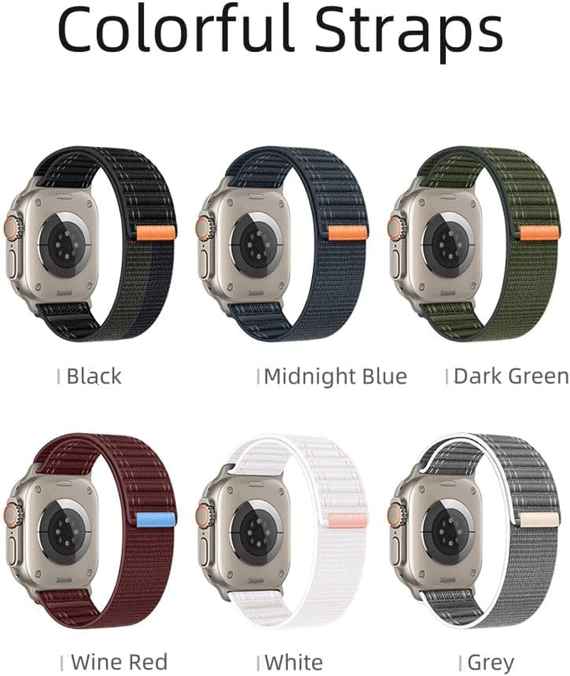 Kompatibel Mit Apple Watch Armband 46/45/44/42/41/40/49Mm, Geflochtenes Uhrenarmband Klettband F&uuml;r Iwatch Serie 10 9 8 7 6 5 4/SE 2/Ultra 2, Stoff Sports Band F&uuml;r Iphone Watch