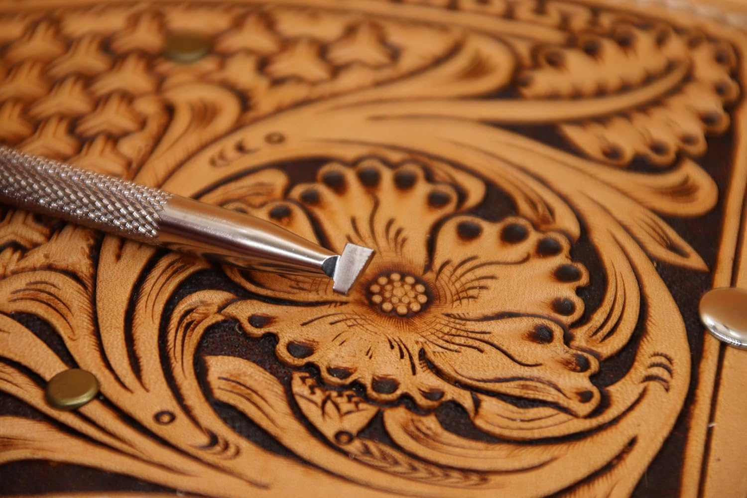 Smooth Angle Beveler Leather Stamping Tool Beveling Set 4Pcs Undercut Beveler Stamps 304 Stainless Steel Carving DIY Leathercrafts Kit image number 6