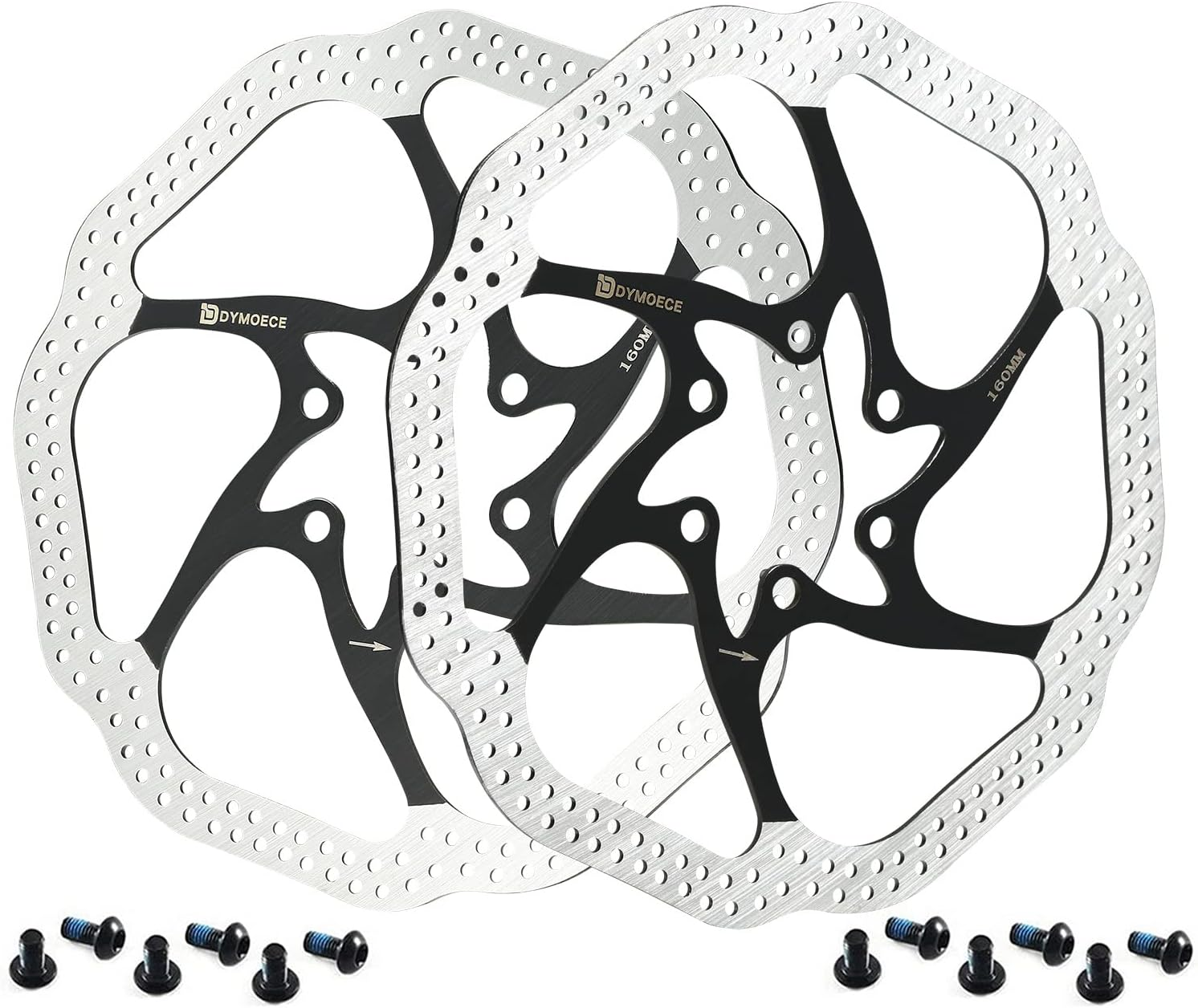 D Dymoece 2 Pcs Bike Disc Brake Rotors with 12 Bolts 140Mm/160Mm/180Mm/203Mm for MTB Mountain Road Bicycle