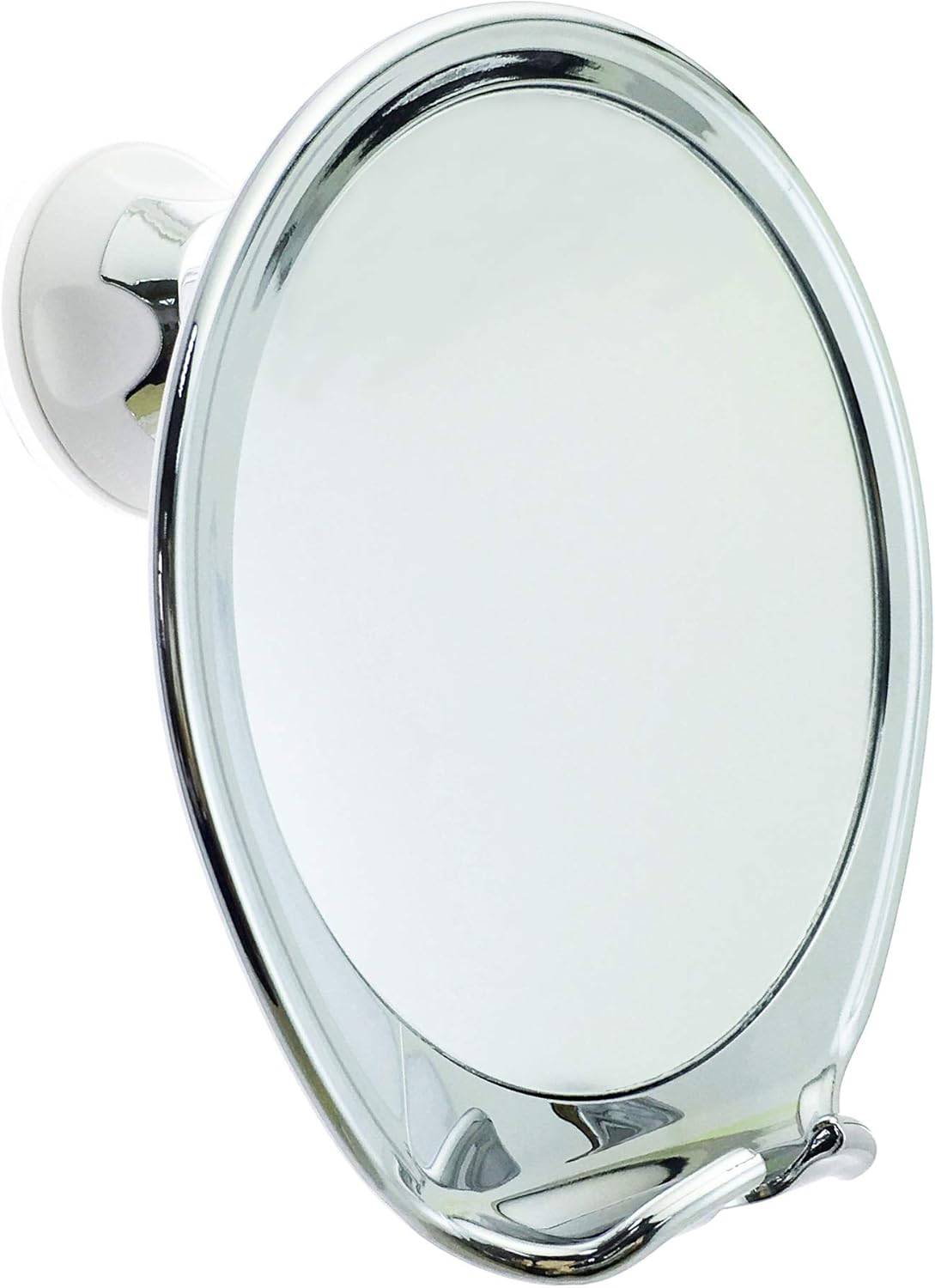 Jiben Fogless Shower Mirror with Power Locking Suction Cup, Built-In Razor Hook and 360 Degree Rotating Adjustable Arm, Personal Fog Free Bathroom Shaving Mirror (Chrome)