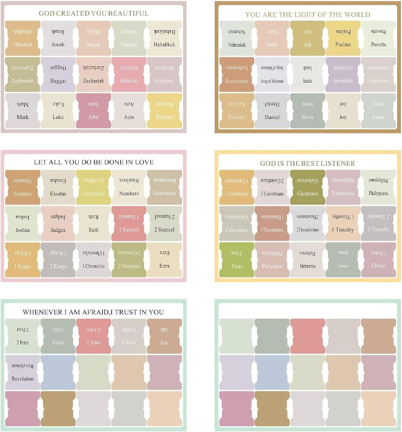 Bible Index Tabs Set -90 Reusable Laminated Study Tabs for Women & Men, Boho Theme Book Labels image number 4