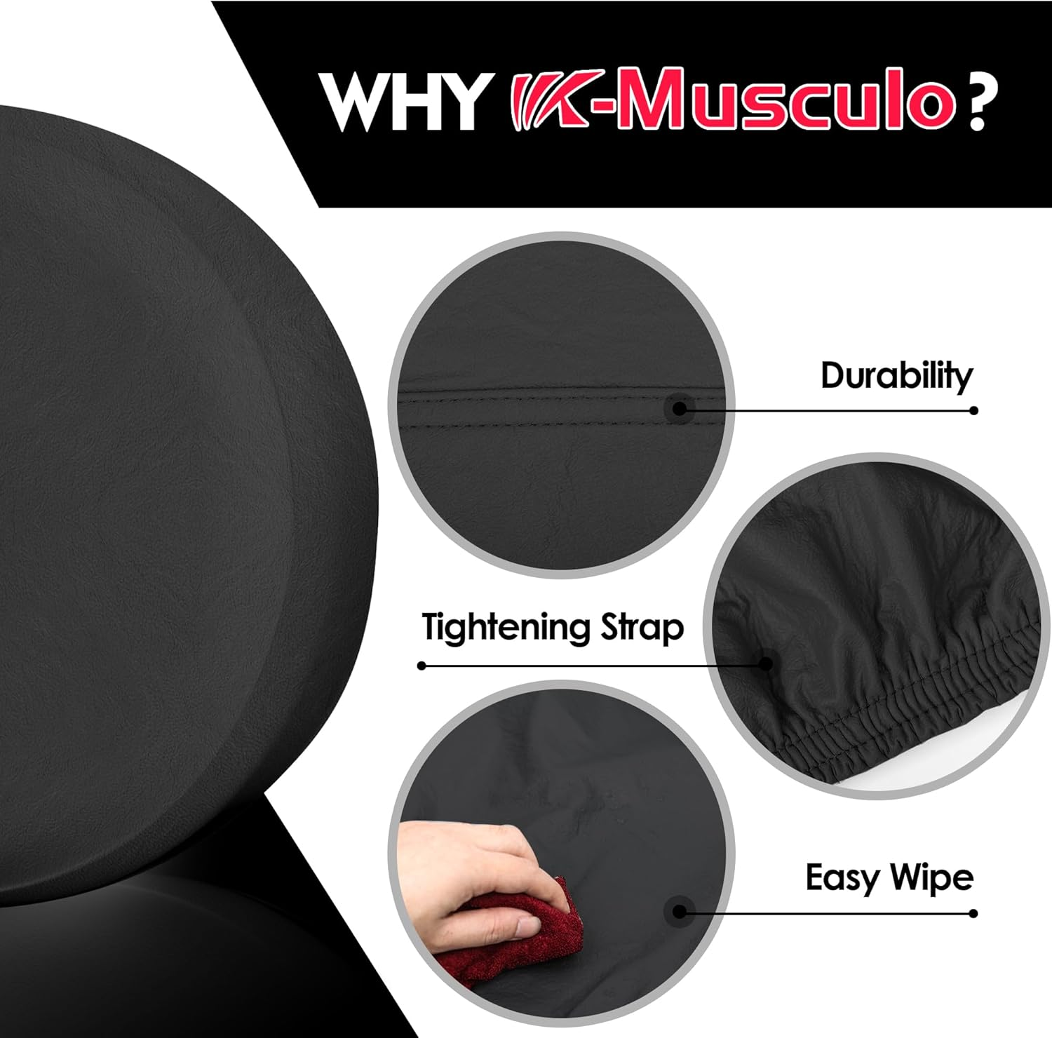 K-Musculo Spare Tire Cover, RV Spare Tire Cover, Waterproof Anti-Uv Tire Cover RV Accessories for Rv/Truck/Trailer/Suv. (Black 27"-29" Dia)