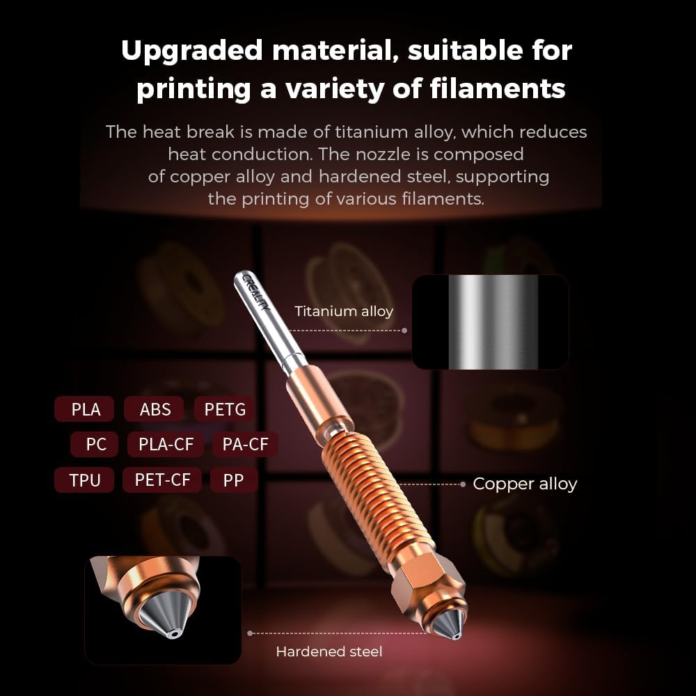 Official K1/K1Max/K1C (2024 Version) Upgrade Ceramic Heating Block Hotend Kit with Quick-Swap Nozzle, Supports 300&deg;C High Temperature, 600Mm/S High-Speed 3D Printing image number 2