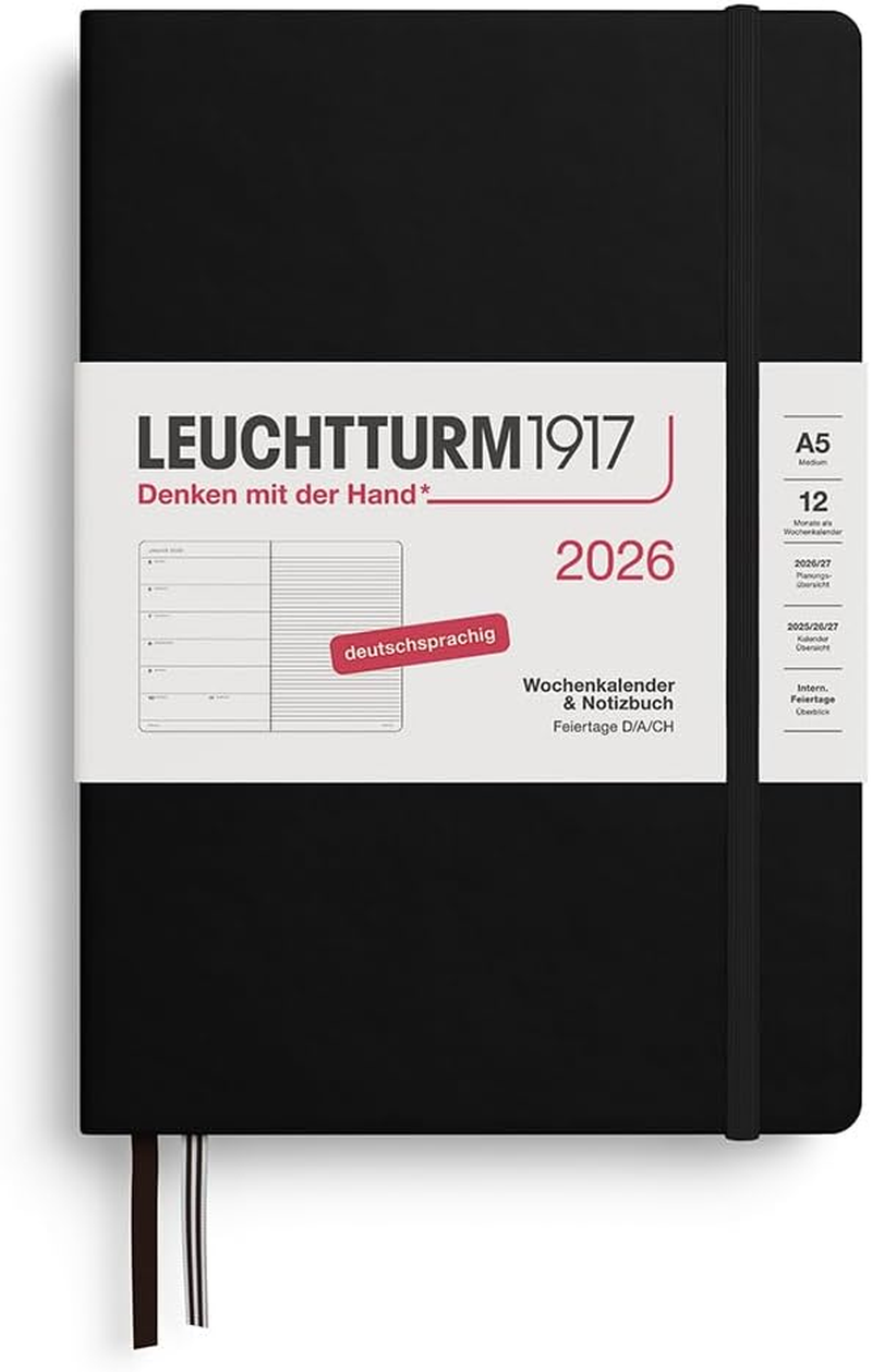 LEUCHTTURM1917 372460 Weekly Calendar & Notebook Master (A4+) 2026, 12 Months, Port Red, German image number 5