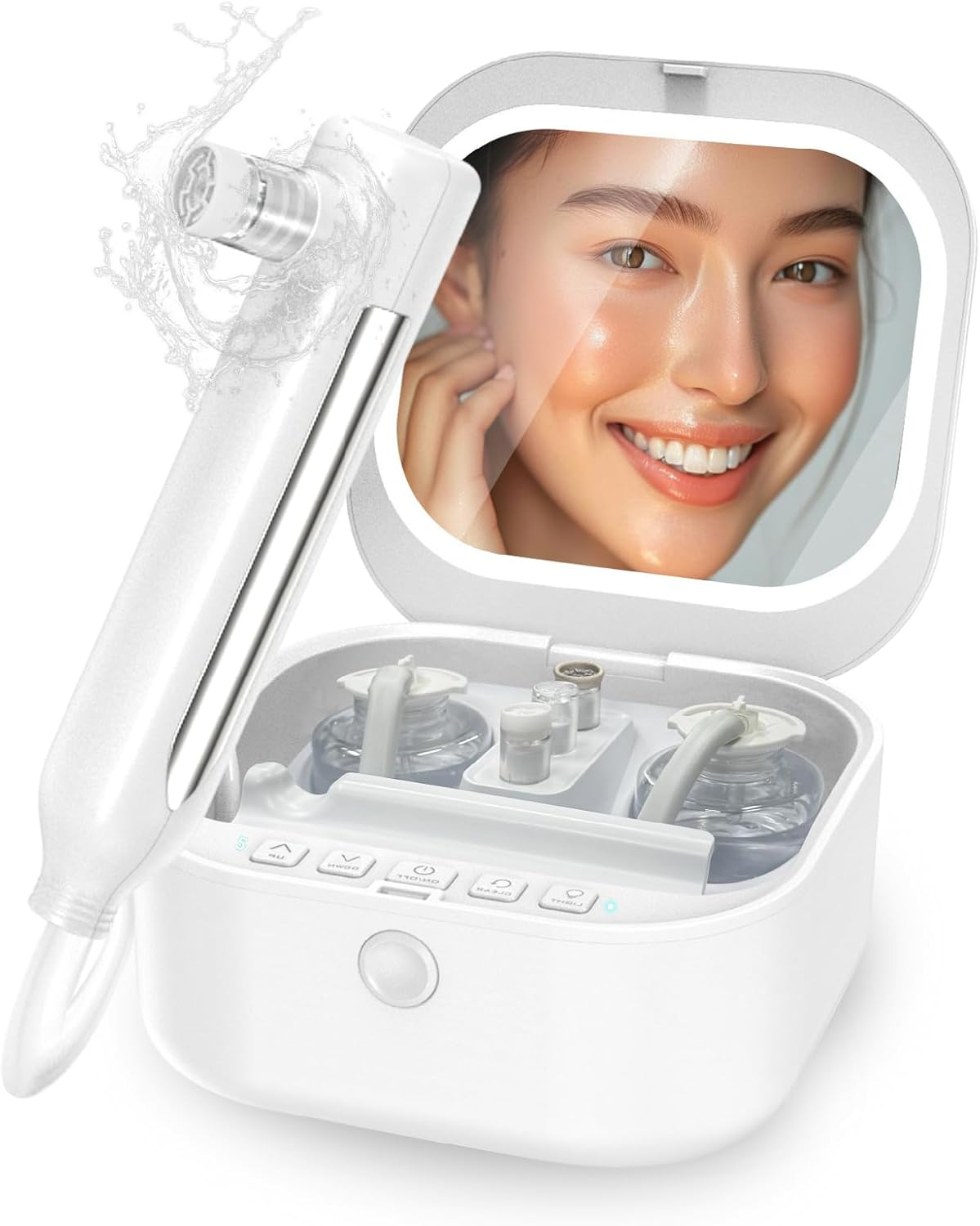 Kingdo 4-In-1 Microdermabrasion Machine Professional-Gentle Exfoliator, Hydrating Mist, Pore Vacuum & LED Mirror-At-Home Spa Beauty Device for Sensitive Skin image number 4