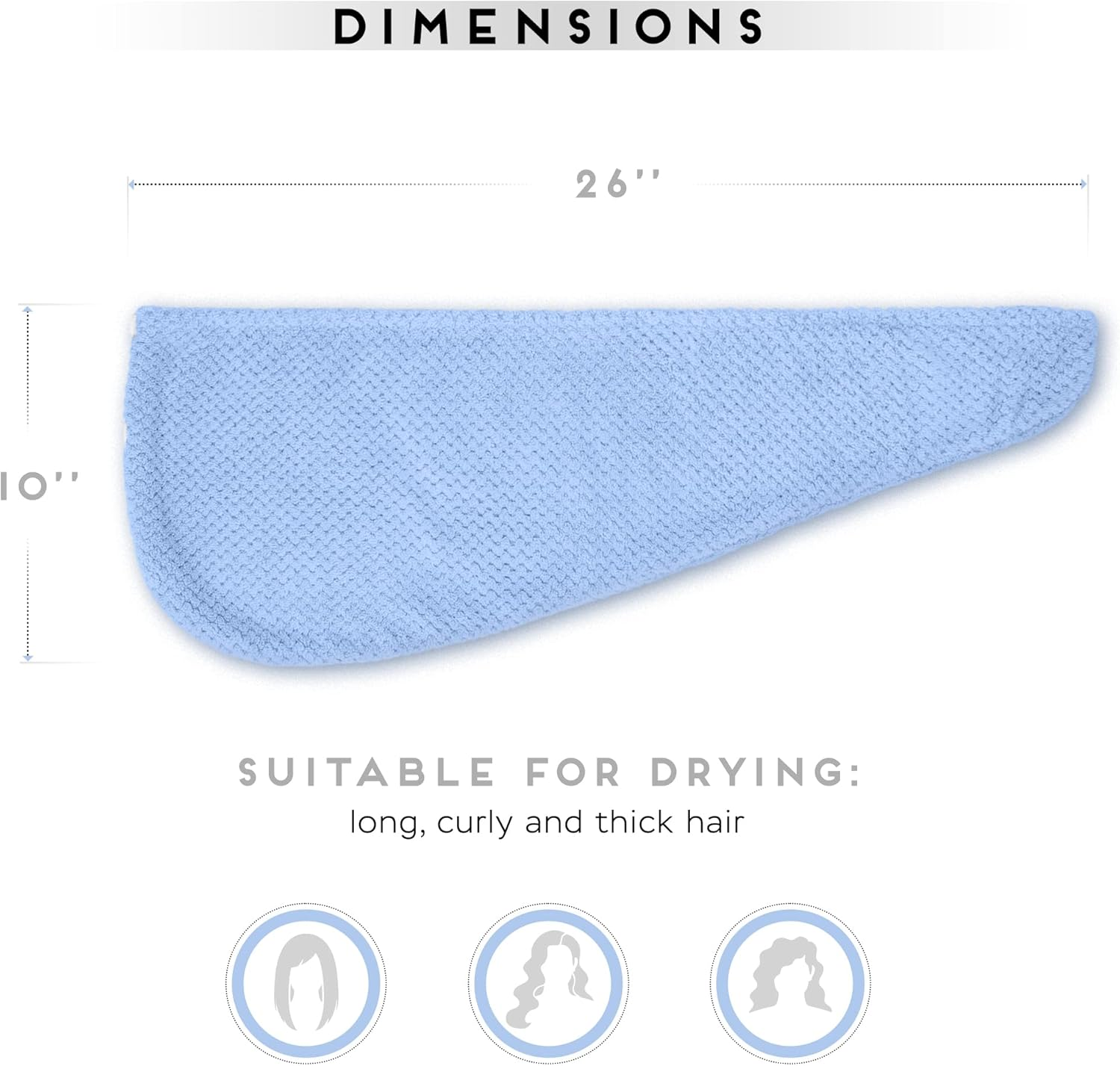 Simplefield 2 Pack Microfiber Hair Towel Wrap for Women, anti Frizz Quick Drying Hair Turban for All Hair Style, Absorbent and Lightweight (Blue) image number 5