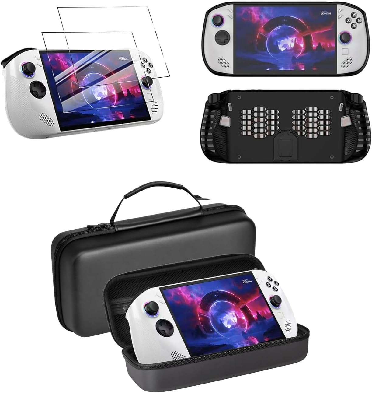 Protective Bundle for Lenovo Legion Go S - Carrying Case, TPU Cover + 2 Tempered Glass Screen Protectors, Shockproof Full Protection Kit for Handheld Gaming Console image number 3
