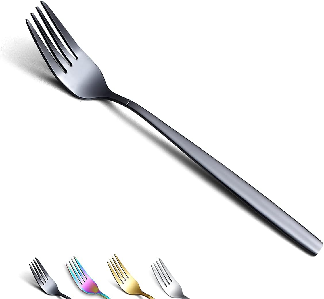 Berglander Dinner Forks Set of 6, Stainless Steel Modern Fork Set, Forks and Spoons Cutlery, Spoons and Forks Set