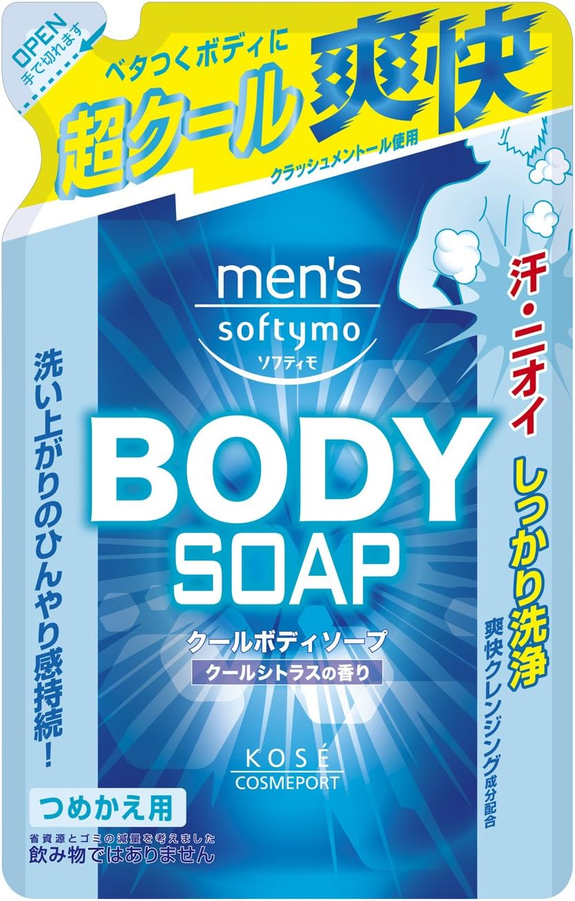 Kose Cosmeport - Men'S SOFTYMO Cool Body Soap Refill 400Ml image number 1
