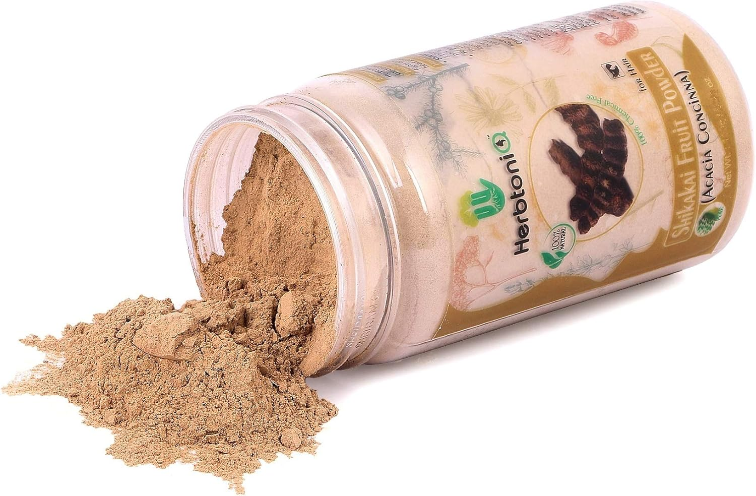 Herbtoniq 100% Natural Shikakai Fruit Powder (Acacia Concinna) 125G for Hair Pack (125 G) image number 2