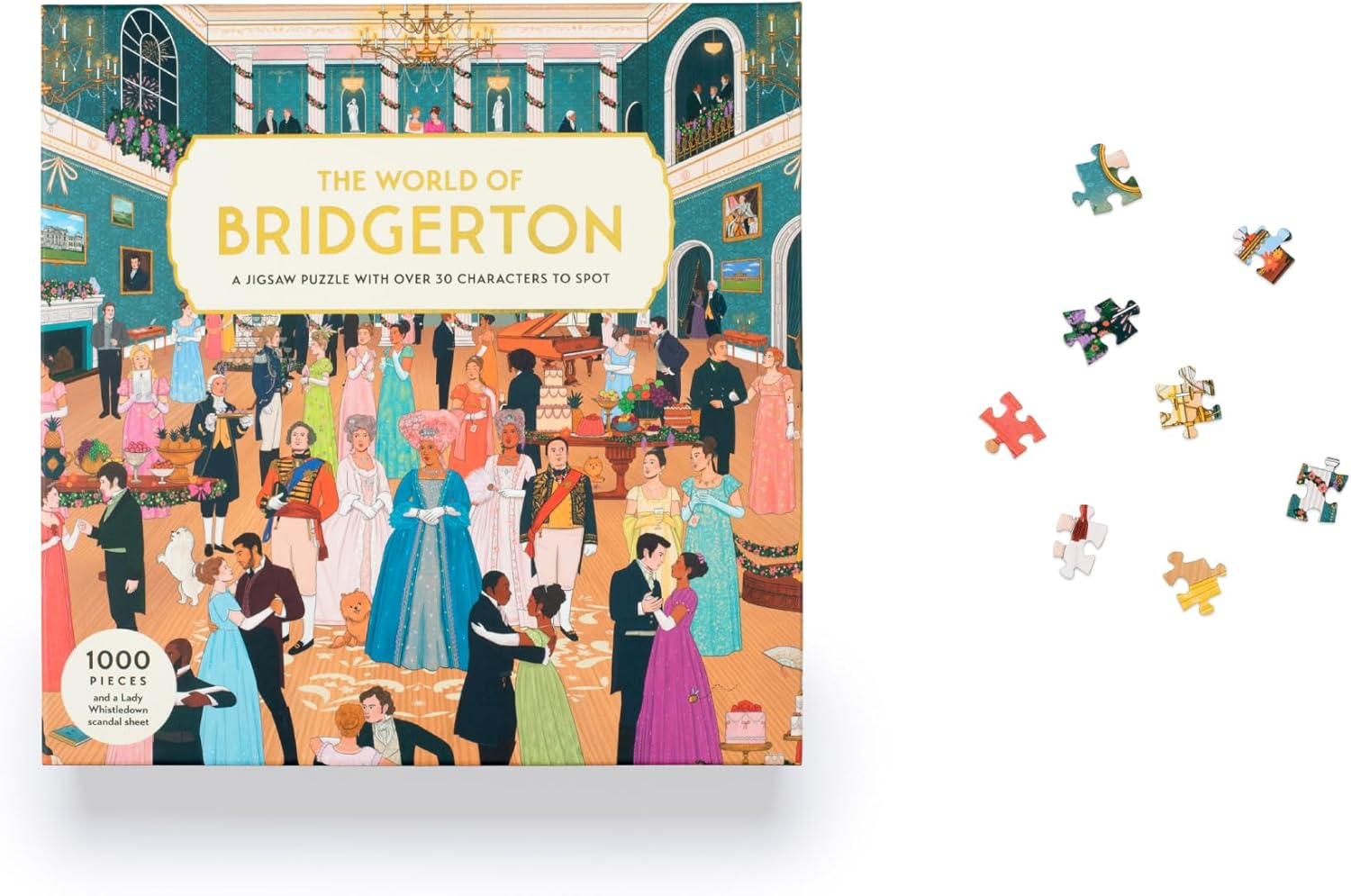 The World of Bridgerton 1000 Piece Puzzle: a 1000-Piece Jigsaw Puzzle with over 30 Characters to Spot