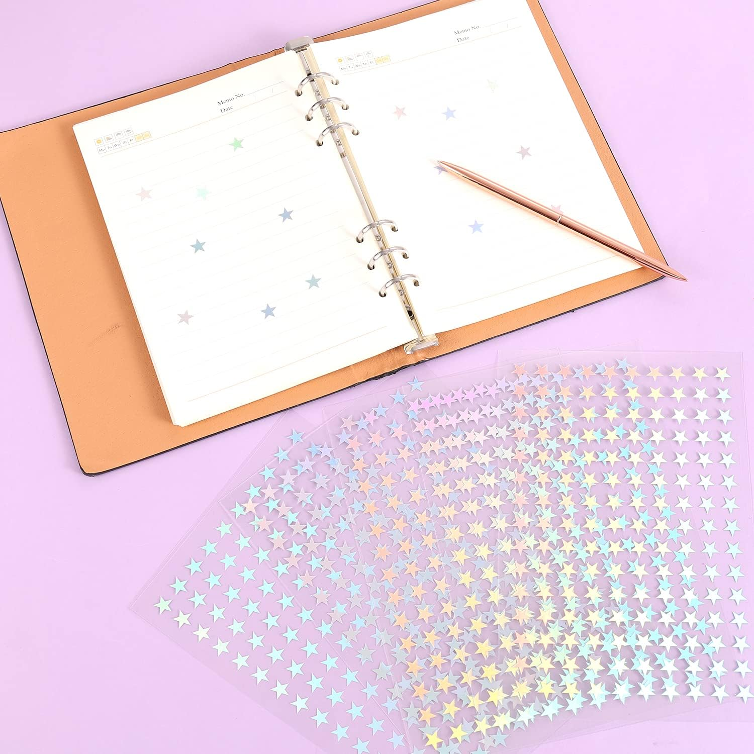 1500Pcs Holographic Self-Adhesive Star Sticker for Crafts - Laser Five-Pointed Mini Foil Stars for Kids Reward at School Classroom (Laser Silver) image number 1