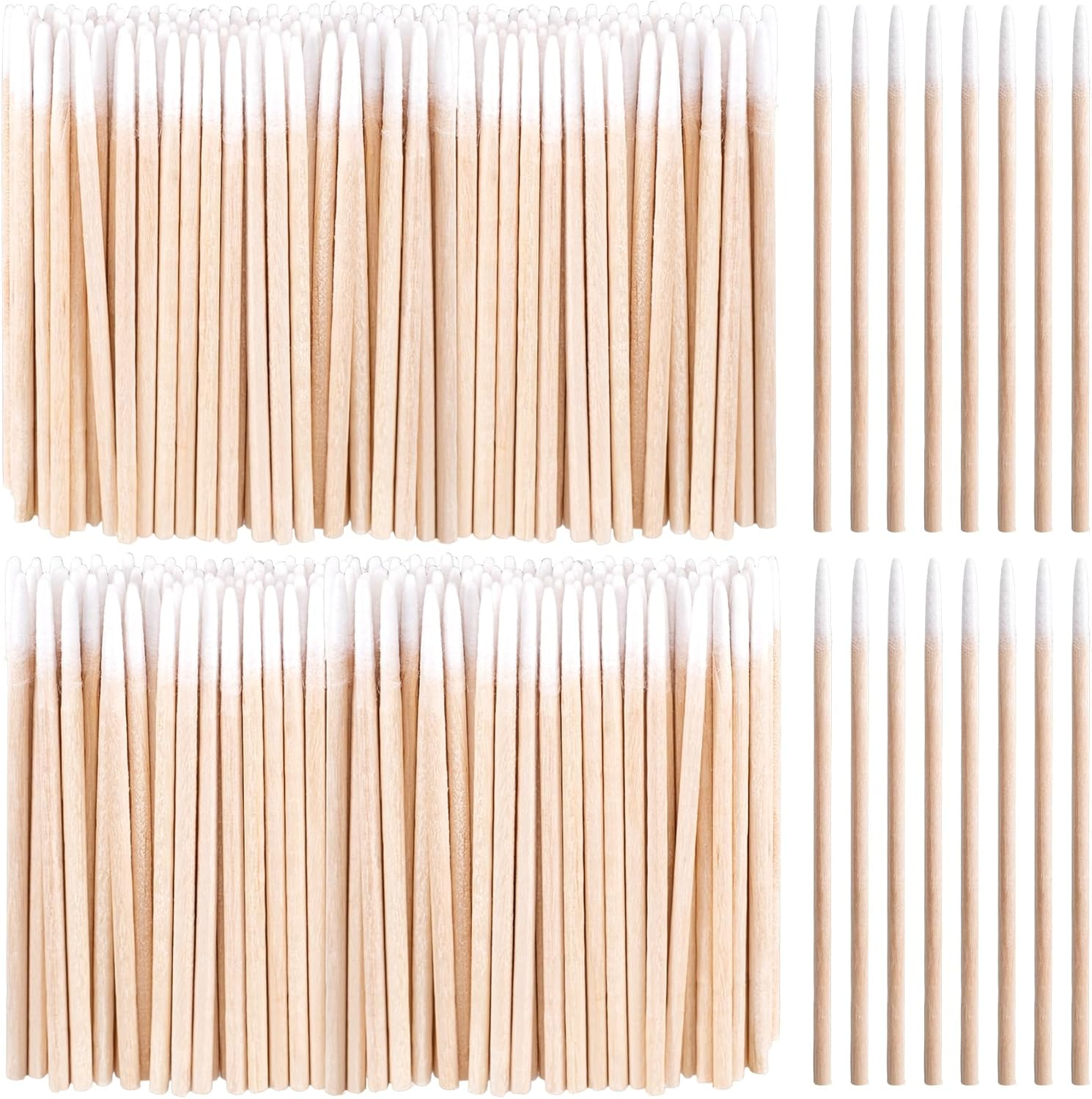 400 Pcs Pointed Cotton Swabs, Cotton Swabs Pointed Tips, Pointed Q Tips, Microblading Cotton Sticks, Precision Tip Cotton Swabs for Nails Clean, Makeup, Eyebrow, Tattoo (2.76'') image number 3