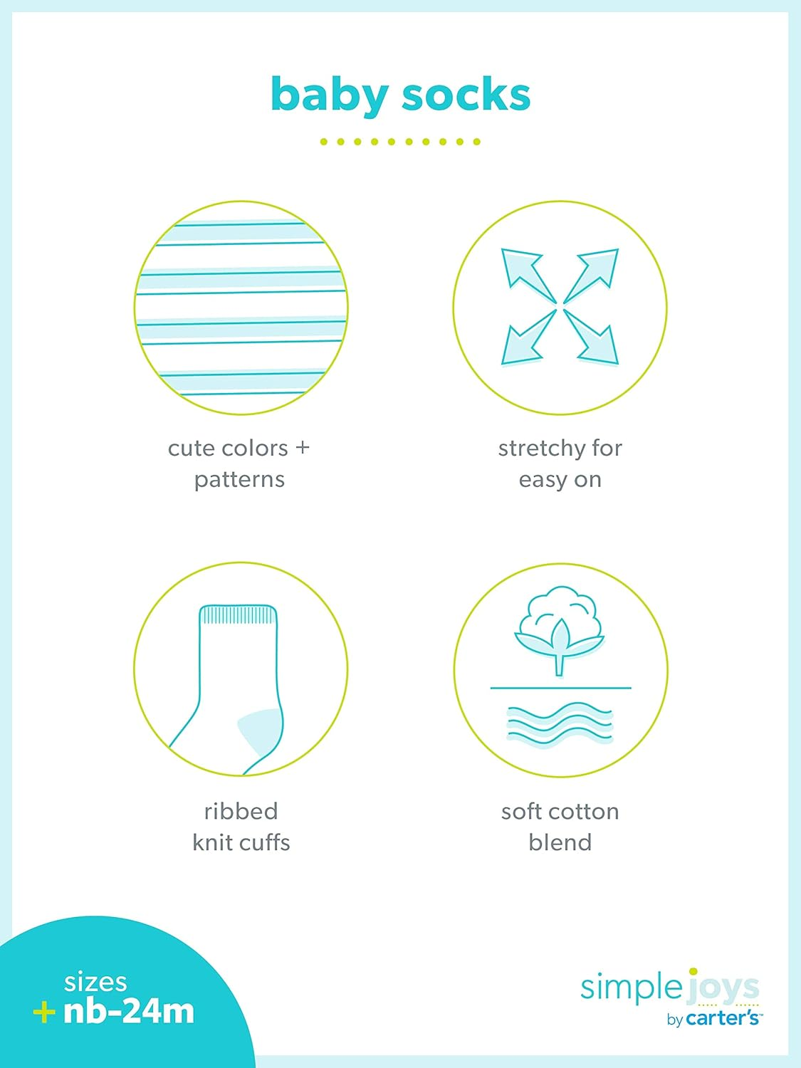 Simple Joys by Carter'S 12-Pack Socks image number 1