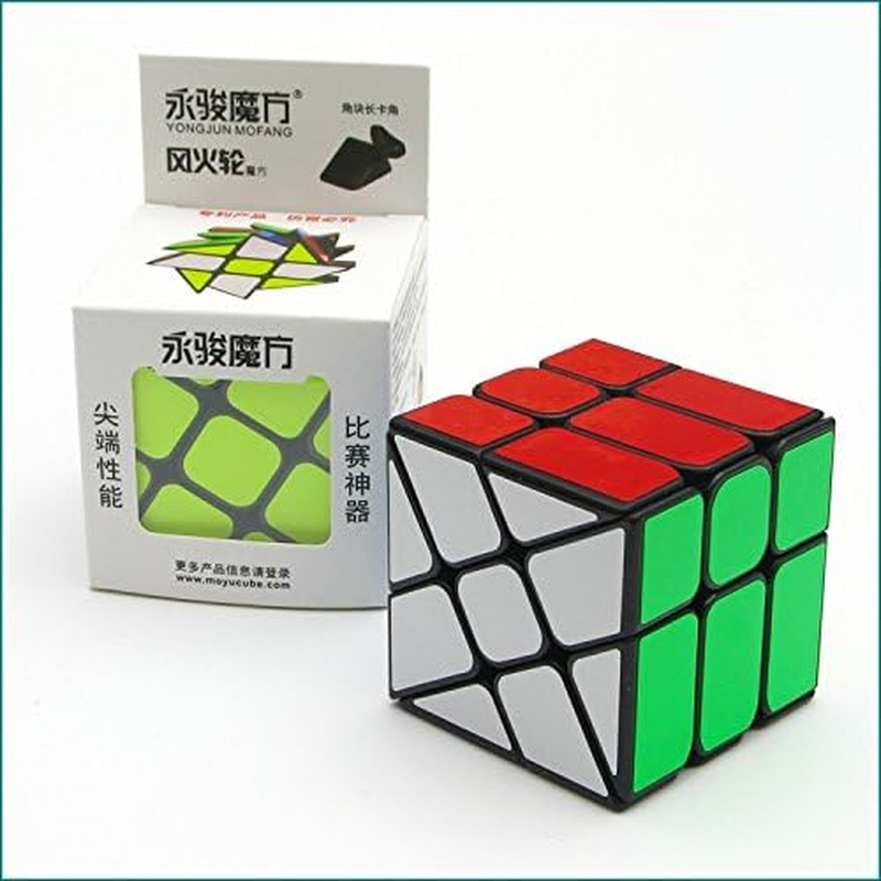 Cuberspeed YJ Windmill Magic Cube 3X3 Black YJ Wheel Fenghuolun 3X3X3 Speed Cube Puzzle image number 2