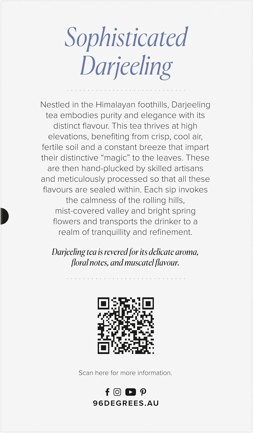 96&deg; Darjeeling Tea &ndash; 20 Pyramid Tea Bags, Delicate, Floral with a Hint of Muscatel Black Tea, Individually Wrapped Envelopes, Plant-Based Tea Bags with No Microplastics image number 3